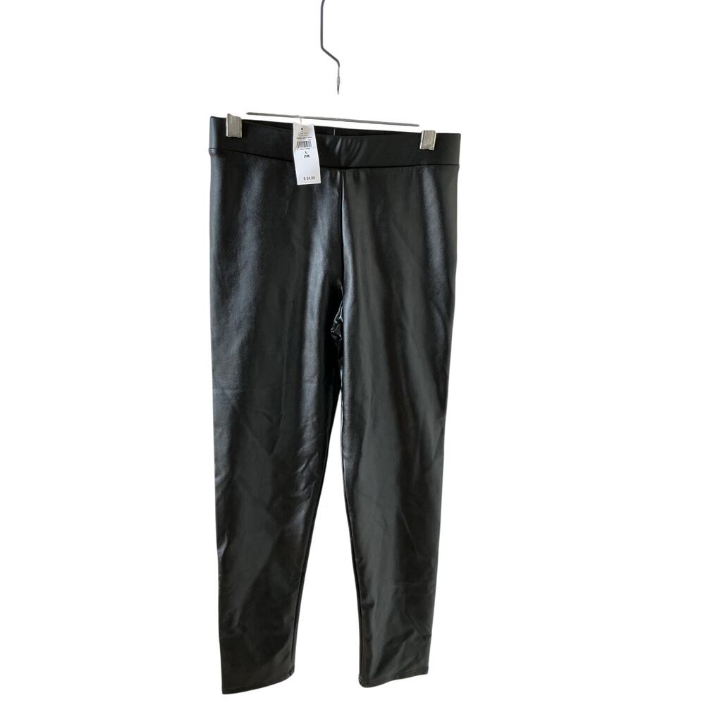 Gap Kids Vegan-Leather Leggings Black Girl's Size L 10